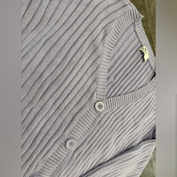 Hollister Cropped Ribbed Cardigan Lavender Size M - Picture 11 of 14